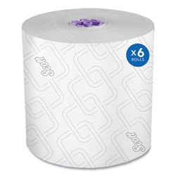 SCOTT Essential High Capacity White Hard Roll Towel, 1-Ply, 8" 6 Rolls x 950'