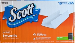 Scott Premium White C-Fold Paper Hand Towels 16 x 150ct - 2400ct