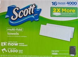 Scott Premium White Multi-Fold Paper Hand Towels 16 x 250ct - 4000ct